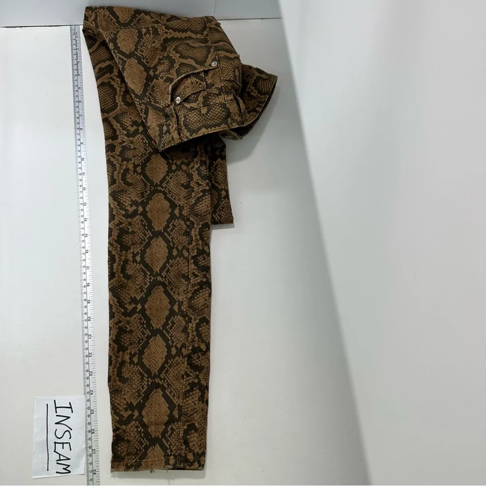 ZARA Pants Sz 4 Animal Print High Rise Skinny Edgy Spicy Denim - Picture 8 of 10